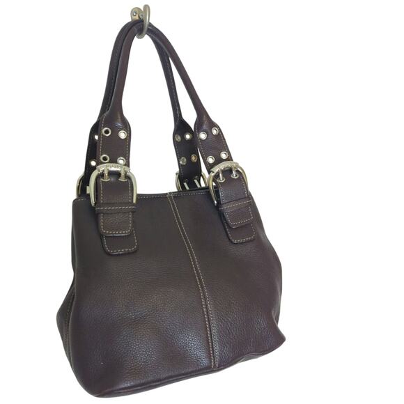 Y2K Leather Shoulder Handbag Chucky Buckles Magnetic Closure - Picture 1 of 9